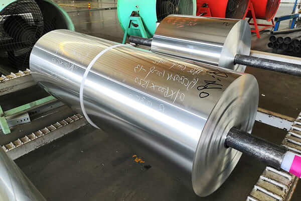 Detailed display of large rolls of aluminum foil
